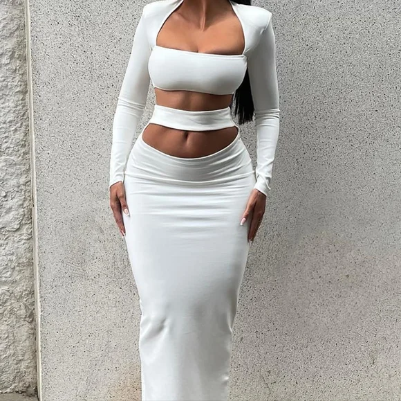 white bandage dress fashion nova White